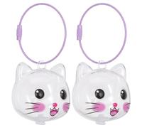 ROMISBABA Lot De 2 Porte-Clés Flacons À Poils De Chat Souvenir pour Chat Transparent en Abs Rose