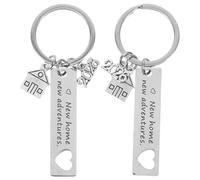 ROMISBABA Lot de 2 Porte-Clés Nouvelle Maison 2026 en Acier Inoxydable Breloques Pendentifs Résistantes aux Rayures Présent de Pendaison de Crémaillère pour Couples et Propriétaires