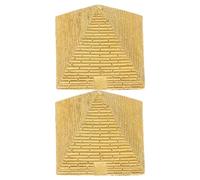 ROMISBABA Lot de 2 Pyramides Décoratives Vintage en Résine Dorée, Modèle Pyramide Rétro pour Bureau et Décoration Intérieure, Statuettes Pyramidales Égyptiennes Compactes et Légères,