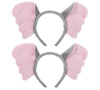 ROMISBABA Lot de 2 Serrage-Têtes Oreilles d'Éléphant en Fer Ultra-Doux Bandeaux Cosplay Animaux pour Femmes Accessoires Coiffure Carnaval et Fête Costume Halloween Couvre-Chefs de Fête