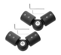 ROMISBABA Lot de 2 Set de Raccords Coudés Articulés en Acier Inoxydable Mat Noir pour Tringle à Rideaux 25 MM Raccords D’Angle Robustes à 90° pour Paroi Fenêtres Accessoires Renforcés