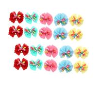 ROMISBABA Lot de 20 Nœuds pour Cheveux de Chien Décoratifs Réutilisables en Tissu Résistant Taille Unique pour Petits Chiens Fête Halloween et Occasions Spéciales Couleur Aléatoire