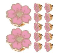 ROMISBABA Lot de 24 Broches Pins Femme en Alliage de Zinc Émaillées Motif Fleur de Cerisier Japonerie Couleur Rose Légères et Solide pour Vêtements Paquet et Chapeaux Accessoire Mode
