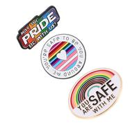 ROMISBABA Lot de 3 Broches Arc-en-Ciel Métalliques Émaillées Badges Décoratifs de Cœur Accessoires Colorés pour Paquet Vêtements et Vestes Épingles Légères pour Col et Paquet à Dos