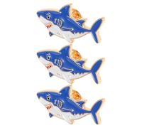 ROMISBABA Lot de 3 Épingles Requin en Alliage de Zinc Bleu, Insignes de Revers Mignons et Résistants la Décoloration, Accessoires Polyvalents pour Vêtements et Chapeaux