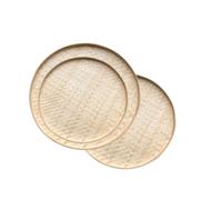 ROMISBABA Lot de 3 Pelles à Poussière en Bambou Tressé, Diamètre 18 Cm/22 Cm/26 Cm, Paniers de Rangement Décoratifs pour Peinture, Accessoire Ménage Polyvalent Cuisine et Décoration