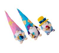 ROMISBABA Lot de 3 Poupées Naines Décoratives D'été Surf, Ballon de Plage et Glace, Figurines Gnomes de Table en Résine Colorée pour Décoration Intérieure et Festive, Ornement Plage