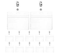 ROMISBABA Lot de 30 Porte-Cartes D’Identité Horizontaux en PVC Étanches Double Perforation Pochettes Transparentes pour Badges Protection Plastique Solide pour Bureau Travail et Usage