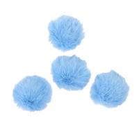 ROMISBABA Lot De 4 Broches Pompons Décoratifs En Fausse Laine Bleu Vif 8 Cm, Pompons Détachables Pour Vêtements, Chapeaux Et Accessoires De Loisirs Créatifs, Décoration Artisanale Féminine