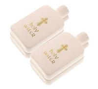 ROMISBABA Lot De 4 Mini Bouteilles d'eau Bénite 100 ML en Verre Transparent pour Décoration D'église Et Baptême, Réservoir Réutilisable pour Cérémonie Religieuse