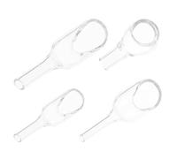 ROMISBABA Lot de 4 Set de Set de Entonnoirs en Verre Transparent pour Pesée, Résistant Haute Température, Base Plate Ronde, pour Opérations de Laboratoire et Analyse Chimique