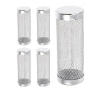 ROMISBABA Lot de 5 Grilles de Filtre pour Aquarium en Acier Inoxydable Diamètre 16 MM Maille Fine pour Protection Alevins et Crevettes Préfiltre d'Entrée d'eau pour Filtration