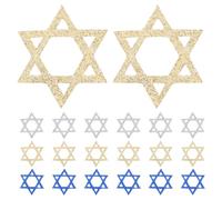 ROMISBABA Lot de 50 Décorations de Fête Hanoukka D’Étoile de David Pailletée Dorée Centre de Table Festive pour Décoration de Table Hanoucca Fournitures de Fête Juive Scintillantes