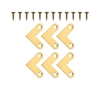 ROMISBABA Lot de 6 Équerres d'angle Plates en Laiton Massif 90 Degrés Finition Cuivre Brillant Connecteurs Robustes pour Meubles Cadres Photo et Miroirs Fixation Droite Solide