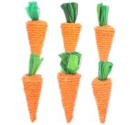 ROMISBABA Lot De 6 Jouets À Mâcher en Carottes Tissées pour Hamsters Et Cochons Dinde Jouets Molaires Faits Main pour Petits Animaux