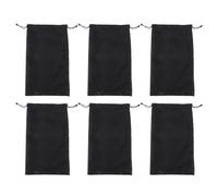 ROMISBABA Lot de 6 Pochettes de Transport pour Perruques Cordon de Serrage Paquet de Rangement Noir Pliable Protection Anti-Poussière et Humidité pour Extensions de Cheveux Accessoire