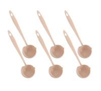 ROMISBABA Lot de 6 Set de Set de Cuillères à Passoire en Plastique Beige avec Manche Ergonomique, Louche Multifonctionnelle Cuisine, pour Soupe et Filtrage des Liquides