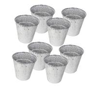 ROMISBABA Lot de 8 Doublures en Aluminium Résistantes à Haute Température Taille Petite pour Bac à Graisse de Barbecue Récupérateur de Graisse et Ustensile Cuisine Extérieur Camping et