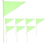 ROMISBABA Lot de 8 Drapeaux Triangulaires pour Marquage Jardin et Chantier, Hampe Bambou, Signalisation de Pelouse et Balisage de Nouvelles Plantations