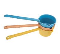 ROMISBABA Louche à Eau Maison 3 Pièces Polypropylène Couleurs Assorties Jaune Rose Bleu, Louche Cuisine et Salle de Bain, Outil Pratique pour Arroser les Plantes Bain, Longue Poignée