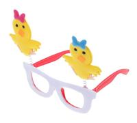 ROMISBABA Lunettes de Pâques de Poussin avec Noeud Bleu et Rose Monture pour Adultes et Garçons et Filles Accessoires Photo Festifs pour Fêtes et Photomatons