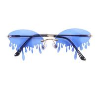 ROMISBABA Lunettes de Soleil Amusantes en PC et Métal, Accessoires de Costume Créatifs Style Gouttes Lunettes de Scène Originales pour Femmes pour Festivals et Mariages