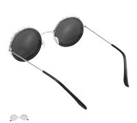 ROMISBABA Lunettes de Soleil Argentées pour Enterrement de Vie de Jeune Fille Décorations Bling en Plastique et Cuivre, Confortables pour Fêtes de Célibataires