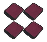 ROMISBABA Manchon Antidérapant Amovible pour Barre de Traction Intérieur, Lot de 4 Coussins en Tissu Rouge Foncé, Protection pour Barre D'haltères et Poignées D'haltérophilie,