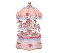 ROMISBABA Manège Tournant Avec Des Lumières Manège Musical Pour Filles Figurine Musicale Cheval Vintage Décor Musical Pour Table De Vacances Purple