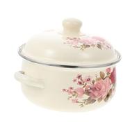 ROMISBABA Marmite Émail Vintage Deux Poignées Résistante à Usure pour Cuisson Uniforme et Maintien Chaleur Pot à Soupe Polyvalent pour Cuisine Maison
