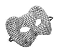 ROMISBABA Masque Léopard Demi-visage Strass Argenté pour Mascarade Costume Carnaval et Soirée Accessoire Réutilisable Confortable pour Fête et Spectacle