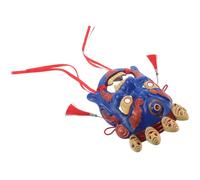 ROMISBABA Masque Traditionnel Tibétain Sculpté et Peint à la Main Masque de Fête Ethnique Bleu pour Carnaval Jeux de Rôle et Décoration Culturelle