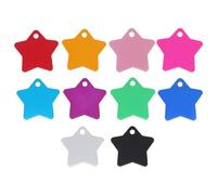 ROMISBABA Médaille D'identification pour Chien et Chat D'étoile Multifonctionnelle, Pendentif Suspendu Anti-Perte en Métal Coloré, Lot de 10 Pièces, Accessoires pour Couleur Aléatoire
