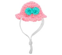 ROMISBABA Mini Bonnet Tricoté la Main pour Petits Animaux avec Sangle Réglable, Chapeau de Hamster Décoratif en Coton Doux, Accessoire Photo et Costume pour Fêtes et Portraits,