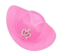 ROMISBABA Mini Casquette de Cowboy Rose Couronne Bouchon de Bouteille Décoratif pour Fête Western Décoration Bouteille Vin Accessoire Mini Chapeaux Présent Cow-Girl 1 Pièce