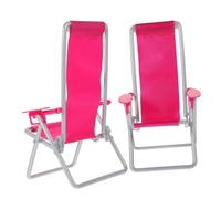 ROMISBABA Mini Chaise Longue Pliante Lot De 2 Accessoires pour Maison Décoration De Jardin Chaise Inclinable Miniatures