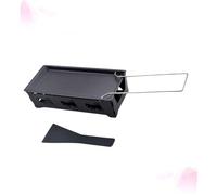 ROMISBABA Mini Ensemble de Gril Portable Non Adhésif pour Fondue Au Fromage avec Poignée Acier Résistant à Haute Température Plateau de Cuisson et Spatule pour Camping et Pique-