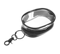 ROMISBABA Mini Porte-Monnaie Porte-clés Transparent en PVC Étanche Crochet, Petite Pochette Multifonction pour Femmes, Rangement Câble De Données Et Chargeur, Paquet De Voyage Pratique Noir