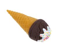 ROMISBABA Modèle de Cornet de Glace en Plastique Réaliste Décoration de Présentoir à Glaces pour Vitrine et Photographie Cornet Gaufré Couleur Café Crème 1 Pièce