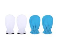 ROMISBABA Moufles Hydratants de Paraffine Réutilisables Mitaines Thermiques Professionnelles 2 Paires en Polyester Lavables Bleu et Blanc pour Soin des Mains et Kérathérapie à Domicile