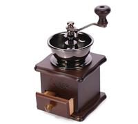 ROMISBABA Moulin à Café Manuel en Bois et Métal Sélecteur Réglable et Épaisseur Ajustable pour Préparer du Café en Grains Maison