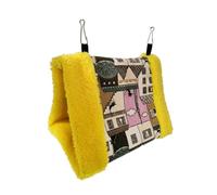 ROMISBABA Nid D'oiseau Lit Chaud et Confortable en Toile et Peluche Jaune Triangle Hamac Suspendu pour Perroquet pour Petits Oiseaux, pour Décoration ou Chevet