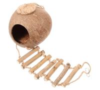 ROMISBABA Nid Suspendu pour Oiseaux Coquille de Noix de avec Échelle Lit Confortable et Décoratif pour Perroquets Hamsters et Petits Animaux