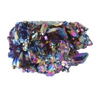 ROMISBABA Ornement en Grappe de Cristal Naturel 15G Environ Décoration Bureau Multicolore Électroplaqué Amas de Cristaux Améthyste pour Jardinage Aquarium et Soins Énergétiques