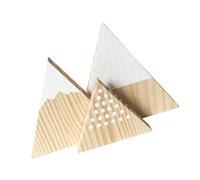 ROMISBABA Ornements en Bois Triangulaires Forme Montagne Enneigée 3pcs Décoration Simple Chic pour Arrangements de Pièce et Accessoires Photo