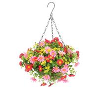 ROMISBABA Panier à Fleurs Suspendu en Fibres Végétales Naturelles Décoration Extérieur et Jardin Panier Suspendu Décoratif pour Terrasse Salon et Bureau Facile à Installer Aspect Frais et