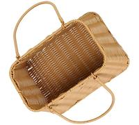 ROMISBABA Panier de Courses Portable en Pp Léger Style Rural Naturel, Panier de Rangement Multifonctionnel pour Fruits, pour Jardin et Chambre