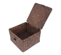 ROMISBABA Panier de Rangement et Structure Robuste en Herbe Marine Tressée avec Couvercle, Léger pour Organiser Bureau et Chambre Chez