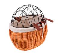 ROMISBABA Panier Osier Tressé avec Ceinture Panier de Transport pour Chat et Chien Pratique pour Courses Décoration Naturelle et Amovible Couleur Aléatoire