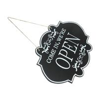 ROMISBABA Panneau Double Face Ouvert Fermé Bois Vintage avec Lanière Enseigne Réversible pour Porte de Boutique Décoration Commerciale Intérieure et Extérieure